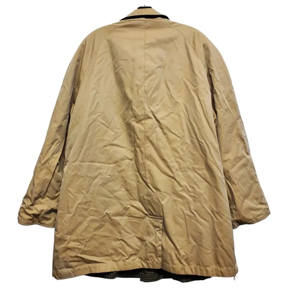Vintage AUSTIN REED Jacket Mens 42 REG Beige Brown REVERSIBLE Houndstooth Button
